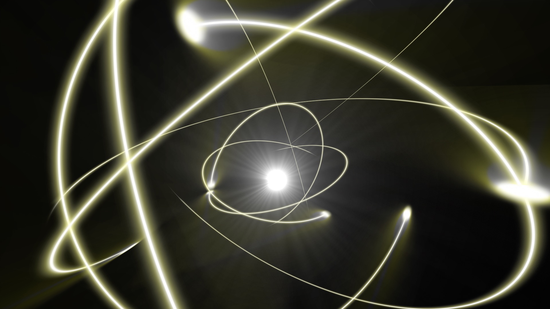 陽子の周りを回る電子　原子