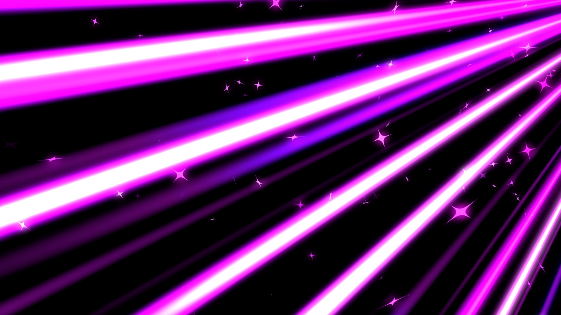 疾走感のあるカラフルな線と星　紫色　背景　ループ