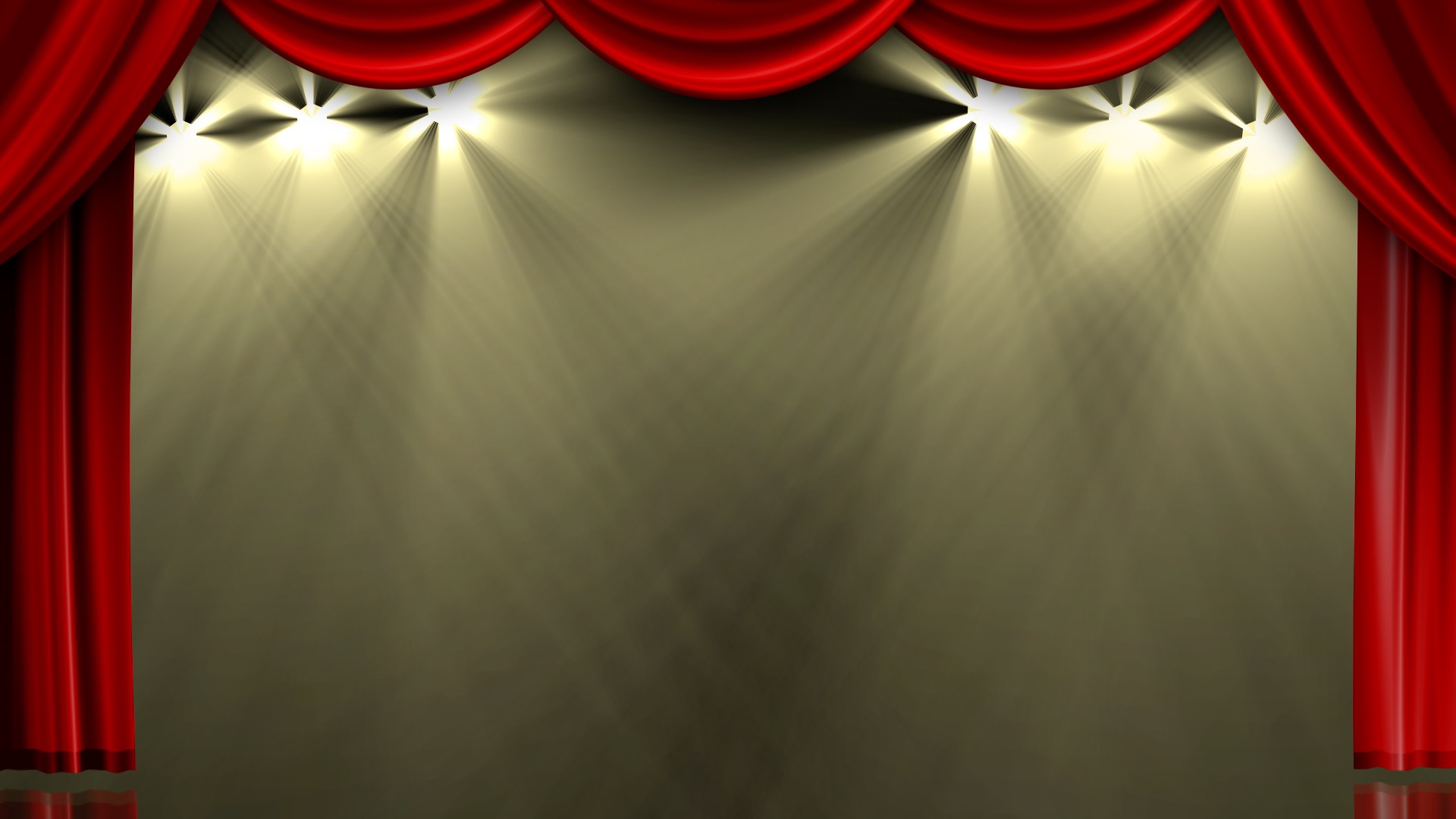 舞台をイメージした赤い幕・緞帳　照明あり